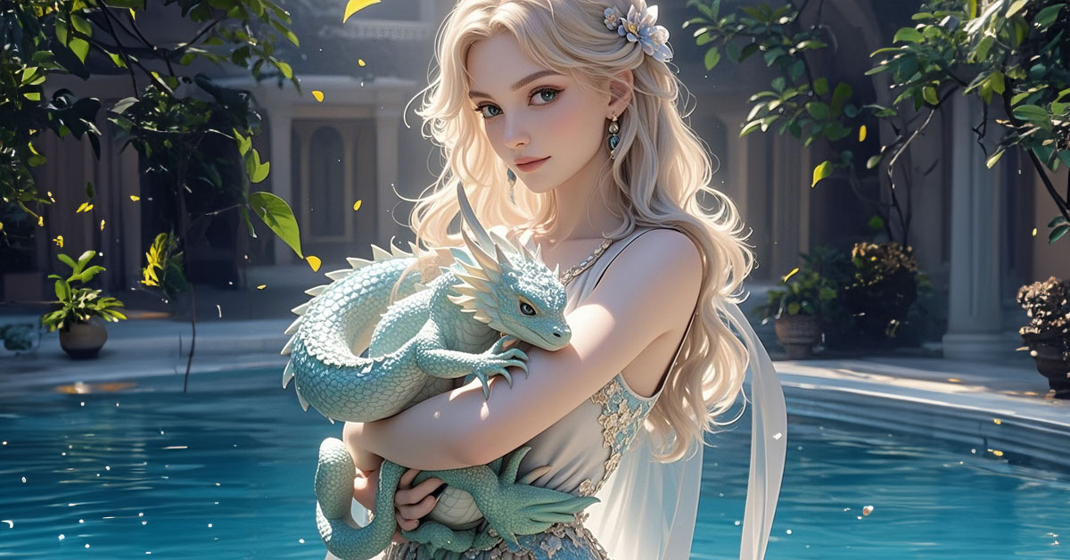 Enchanting Fairy Tale Ai Woman & Dragon