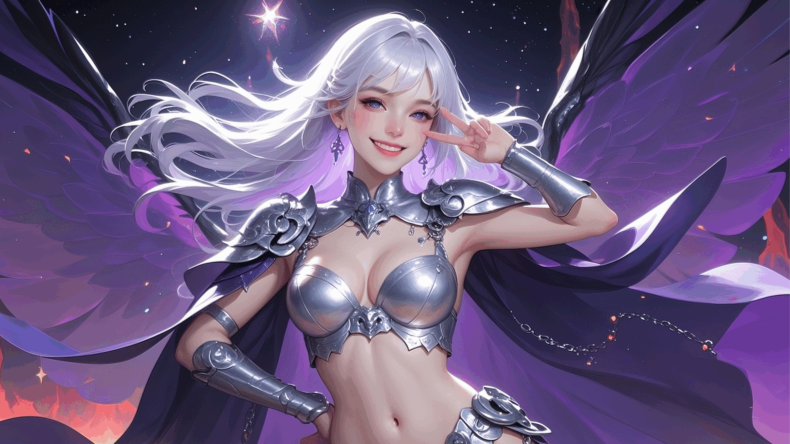 Celestial AI Valkyrie: Alluring Guardian of the Rift